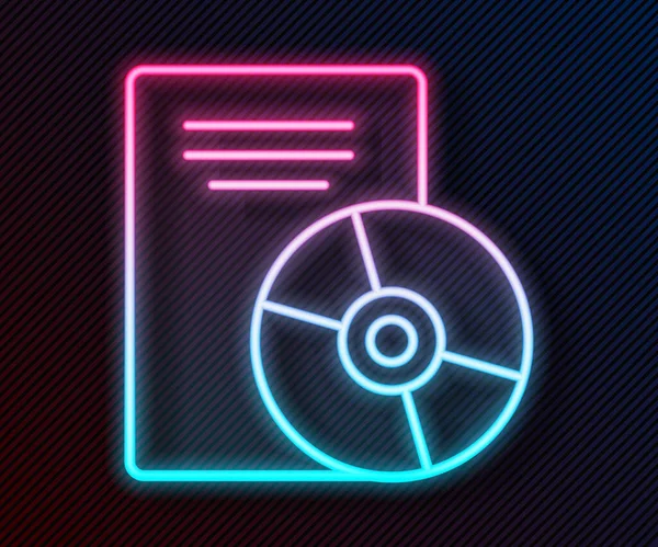 Glowing Neon Line Atau Dvd Disk Icon Diisolasi Pada Latar - Stok Vektor