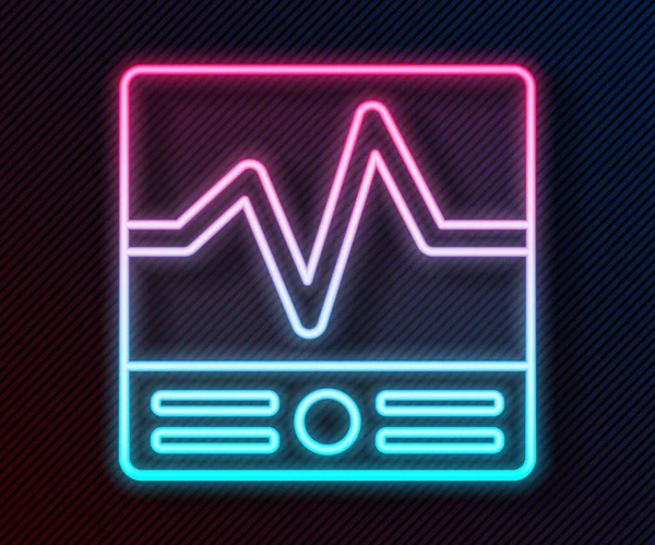 Brillante Línea Neón Instrumentos Medición Eléctricos Icono Aislado Sobre Fondo — Vector de stock