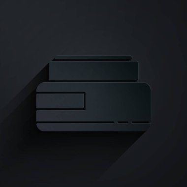 Kağıt kesiği kremi ya da losyon kozmetik tüp simgesi siyah arka planda izole edilmiş. Erkekler için vücut bakım ürünleri. Kağıt sanatı tarzı. Vektör İllüstrasyonu