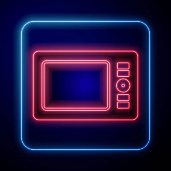 Glowing Neon Graphic Tablet Icon Isolated Blue Background Vector Illustration — Stock Vector