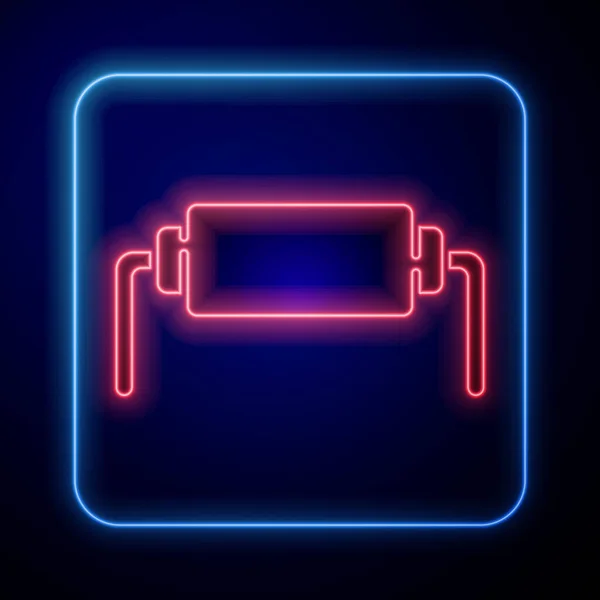 Glowing Neon Resistor Electricity Icon Isolated Blue Background Vector Illustration — Stock Vector