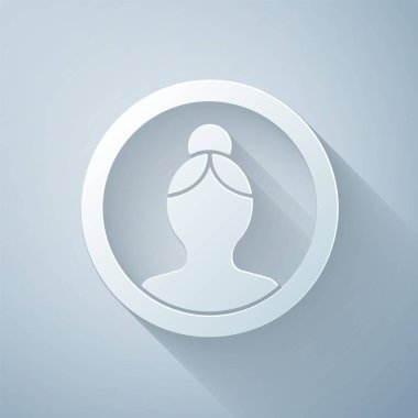 Kağıt kesiği Gri arkaplanda izole hesap ekranı simgesi oluştur. Kağıt sanatı tarzı. Vektör İllüstrasyonu