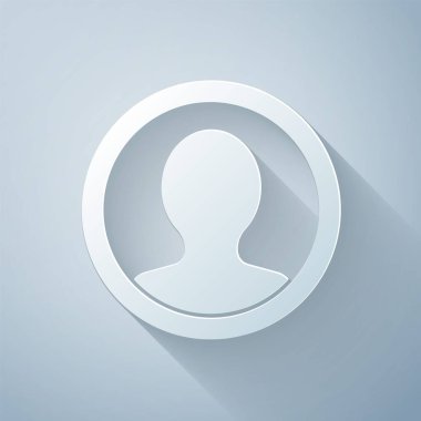 Kağıt kesiği Gri arkaplanda izole hesap ekranı simgesi oluştur. Kağıt sanatı tarzı. Vektör İllüstrasyonu