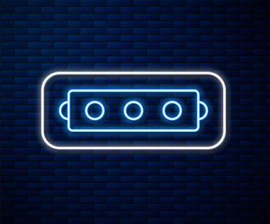 Duvarda izole edilmiş deri kemer simgesiyle parıldayan neon topu şakası. Fetiş aksesuarı. Erkekler ve kadınlar için seks oyuncağı. Vektör İllüstrasyonu