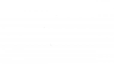 Siyah hat acil durum telefonu beyaz arka planda izole edilmiş bir hastane ikonu. 4K Video hareketli grafik canlandırması