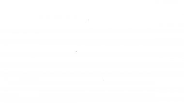 Siyah hat acil durum telefonu beyaz arka planda izole edilmiş hastane ikonu. 4K Video hareketli grafik canlandırması