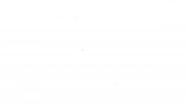 Siyah çizgi, beyaz arka planda izole edilmiş bandaj alçı ikonu. Tıbbi alçı, yapıştırıcı bandaj, esnek kumaş bandajı. 4K Video hareketli grafik canlandırması