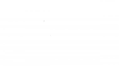 Beyaz arka planda çapraz ikonu olan siyah çizgi tıbbi kalkan. Koruma, güvenlik, şifre güvenliği. 4K Video hareketli grafik canlandırması