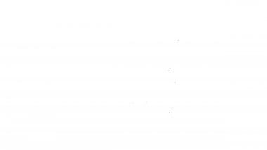 Siyah çizgi Vahşi Batı salon ikonu beyaz arka planda izole edilmiş. Eski batı binası. 4K Video hareketli grafik canlandırması