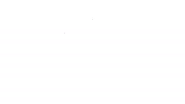 Чорна лінія Капелюх медсестри з хрестиком ізольовано на білому тлі. Знак медичної сестри. 4K Відео рух графічна анімація — стокове відео
