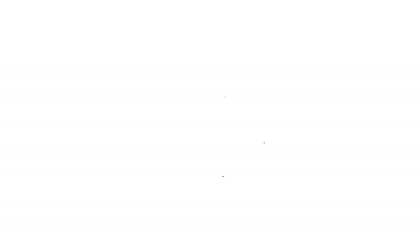 Czarna linia Tarcza i ikona tętna na białym tle. Koncepcja ochrony zdrowia. Opieka zdrowotna. 4K Animacja graficzna ruchu wideo — Wideo stockowe