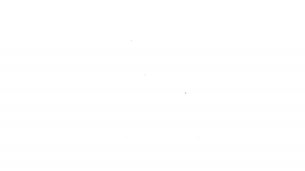 Línea negra Icono del kit de primeros auxilios aislado sobre fondo blanco. Caja médica con cruz. Equipo médico para emergencias. Concepto de salud. Animación gráfica de vídeo 4K — Vídeo de stock