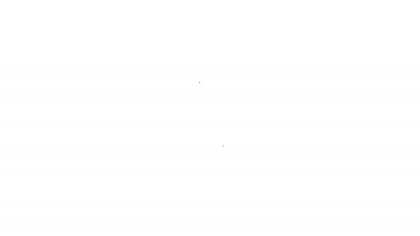 Czarna linia Pigułka medyczna lub ikona tabletki izolowane na białym tle. Tabletka kapsułki i znak narkotyków. Projekt apteki. 4K Animacja graficzna ruchu wideo — Wideo stockowe