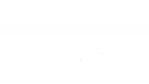 Schwarze Linie Kreuz Krankenhaus medizinische Ikone isoliert auf weißem Hintergrund. Erste Hilfe. Diagnose-Symbol. Medizin und Apotheke Zeichen. 4K Video Motion Grafik Animation — Stockvideo
