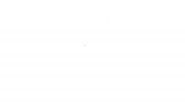 Černá čára Zkušební trubice a ikona baňky izolované na bílém pozadí. Chemický laboratorní test. Laboratorní sklo. Grafická animace pohybu videa 4K — Stock video