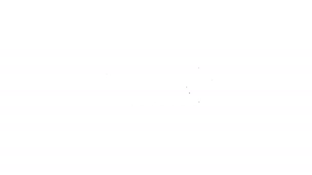 Ligne noire icône Harmonica isolé sur fond blanc. Instrument de musique. Animation graphique de mouvement vidéo 4K 