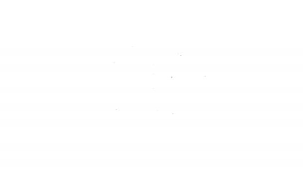 Línea negra Icono de diligencia occidental aislado sobre fondo blanco. Animación gráfica de vídeo 4K — Vídeo de stock