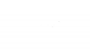 Siyah çizgi kağıt para yığını beyaz arka planda izole nakit ikonu. Para desteleri. Para birimi. 4K Video hareketli grafik canlandırması