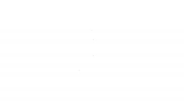 Beyaz arkaplanda siyah çizgi Firework simgesi izole edildi. Eğlence partisi anlayışı. Patlayıcı havai fişek sembolü. 4K Video hareketli grafik canlandırması