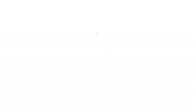 Beyaz arkaplanda siyah çizgi Firework simgesi izole edildi. Eğlence partisi anlayışı. Patlayıcı havai fişek sembolü. 4K Video hareketli grafik canlandırması