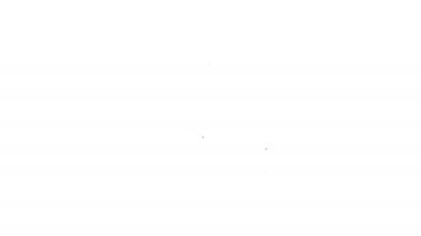 Beyaz zemin üzerinde karton kutu simgesi olan siyah çizgi taşıma bandı. 4K Video hareketli grafik canlandırması