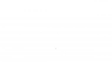 Siyah çizgi hızlı dağıtım simgesi beyaz arkaplanda izole edildi. Zamanında servis, hareket halindeki kronometre, son teslim tarihi konsepti, saat hızı. 4K Video hareketli grafik canlandırması