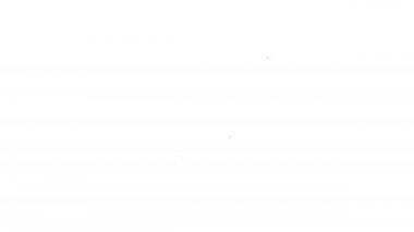 Beyaz zemin üzerinde karton kutular ikonu olan siyah çizgi teslimat eli. Kuryeyle kapı kapı dolaşacağız. 4K Video hareketli grafik canlandırması