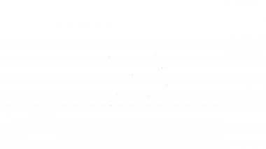 Beyaz zemin üzerinde trafik sembolü simgesi olan siyah çizgi karton kutu. Kutu, paket, paket. Teslimat, ulaşım ve nakliye. 4K Video hareketli grafik canlandırması