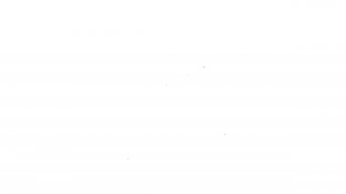 Siyah çizgi Ölçek simgesi beyaz arkaplanda izole edildi. Lojistik ve teslimat. Dağıtım paketinin ağırlığı bir ölçekte. 4K Video hareketli grafik canlandırması