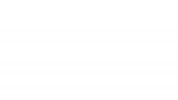 Černá čára Tradiční indické teepee nebo wigwam ikona izolované na bílém pozadí. Indiánský stan. Grafická animace pohybu videa 4K — Stock video