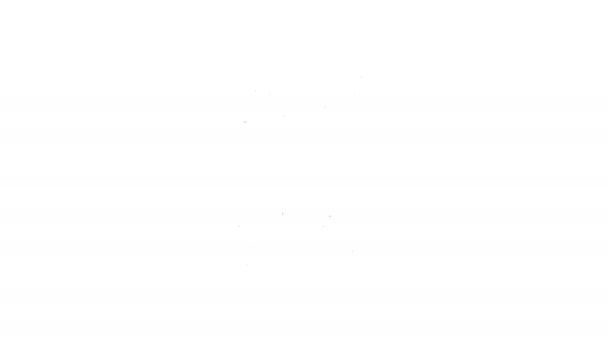 Decreto de línea negra, papel, pergamino, icono de desplazamiento icono aislado sobre fondo blanco. Pergamino chino. Animación gráfica de vídeo 4K — Vídeos de Stock