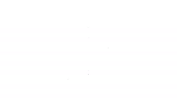 Svart linje kinesisk trumsymbol isolerad på vit bakgrund. Traditionellt asiatiskt slagverk Taiko eller O-Daiko trumma. 4K Video motion grafisk animation — Stockvideo