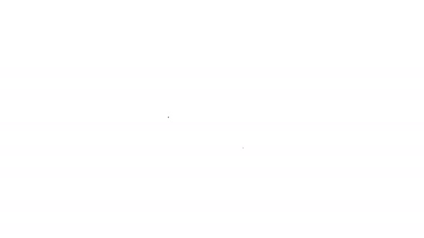 Siyah çizgi suşi simgesi beyaz arkaplanda izole edildi. Geleneksel Japon yemekleri. 4K Video hareketli grafik canlandırması — Stok video