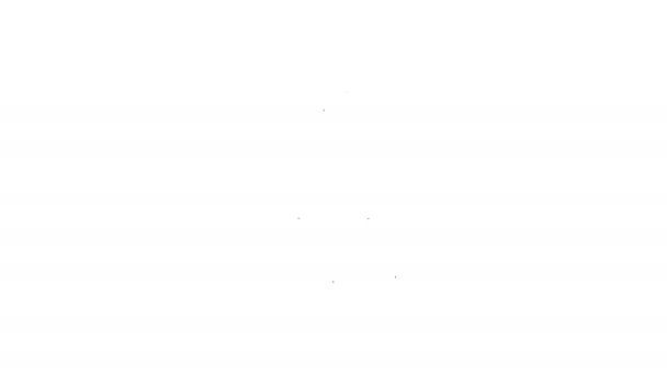 Icono de sombrero chino de línea negra aislado sobre fondo blanco. Animación gráfica de vídeo 4K — Vídeos de Stock