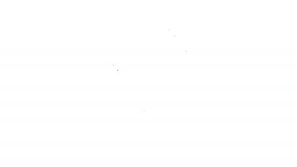 Línea negra Tarro de miel icono aislado sobre fondo blanco. Banco de alimentos. Dulce símbolo de comida natural. Animación gráfica de vídeo 4K — Vídeos de Stock