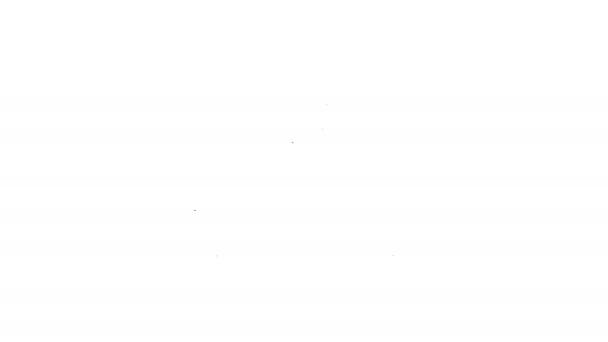 Linha preta Dumpling no ícone de placa de corte isolado no fundo branco. Prato chinês tradicional. Animação gráfica em movimento de vídeo 4K — Vídeo de Stock
