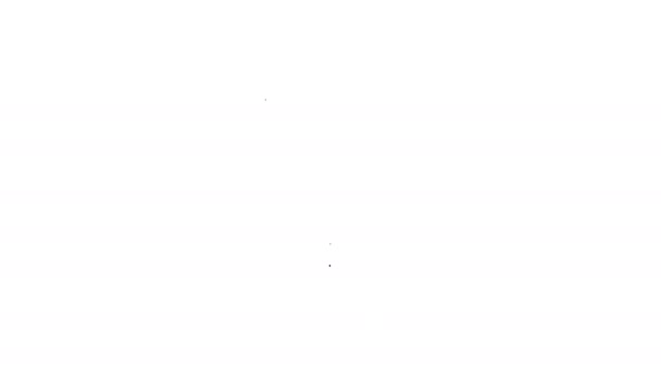 Línea negra Yin Yang e icono de sobre aislado sobre fondo blanco. Símbolo de armonía y equilibrio. Animación gráfica de vídeo 4K — Vídeos de Stock