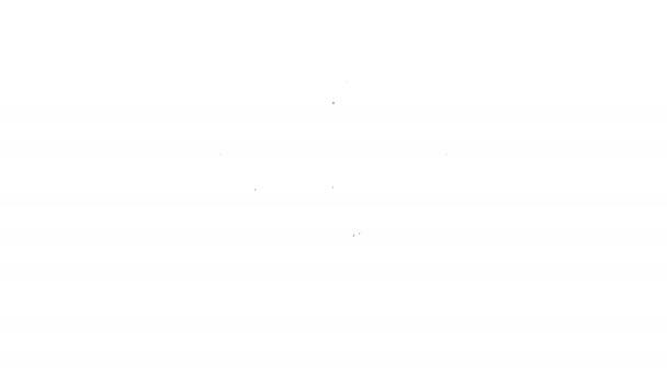 Linha preta Yin Yang e envelope ícone isolado no fundo branco. Símbolo de harmonia e equilíbrio. Animação gráfica em movimento de vídeo 4K — Vídeo de Stock