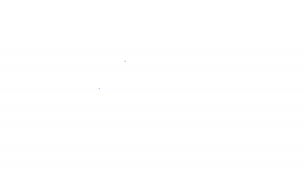 Svart linje kinesisk lyckokaka ikon isolerad på vit bakgrund. Asiatisk tradition. 4K Video motion grafisk animation — Stockvideo