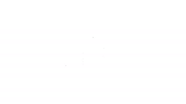 黒の線白の背景に隔離されたハンガーアイコン。4Kビデオモーショングラフィックアニメーション — ストック動画