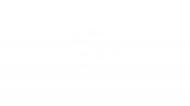 Ligne noire Verre grossissant avec icône globe isolé sur fond blanc. Analyser le monde. Panneau de recherche global. Animation graphique de mouvement vidéo 4K — Video