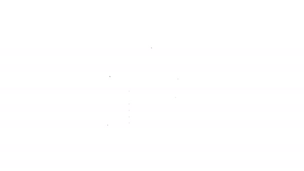 Fekete vonal Raktár ikon elszigetelt fehér alapon. 4K Videó mozgás grafikus animáció