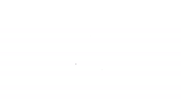 Línea negra Icono del sistema de marcador de seguimiento de documentos aislado sobre fondo blanco. Seguimiento de paquetes. Animación gráfica de vídeo 4K — Vídeos de Stock