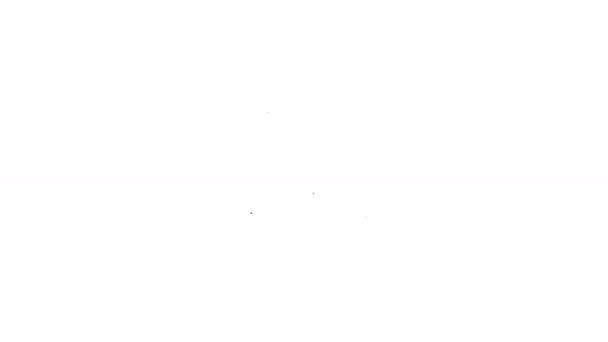 Linea nera Icona del pacchetto di ricerca isolata su sfondo bianco. Tracciamento pacchi. Lente d'ingrandimento e scatola di cartone. Logistica e consegna. Animazione grafica 4K Video motion — Video Stock