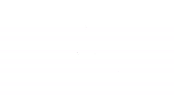 Ligne noire Porte-espace sur papier carte en perspective icône isolée sur fond blanc. Animation graphique de mouvement vidéo 4K 