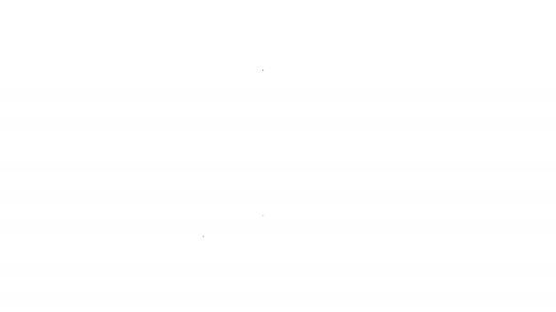 Schwarze Linie Pinsymbol isoliert auf weißem Hintergrund. Daumen drücken. 4K Video Motion Grafik Animation — Stockvideo