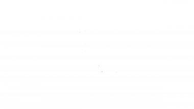 Beyaz arkaplanda izole edilmiş büyüteç simgesi içeren siyah çizgi zarflı posta. 4K Video hareketli grafik canlandırması