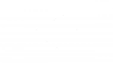 Siyah çizgi karton kutu simgesi beyaz arkaplanda izole edildi. Kutu, paket, paket işareti. Teslimat ve ambalaj. 4K Video hareketli grafik canlandırması