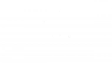 Siyah çizgi hızlı dağıtım simgesi beyaz arkaplanda izole edildi. Zamanında servis, hareket halindeki kronometre, son teslim tarihi konsepti, saat hızı. 4K Video hareketli grafik canlandırması