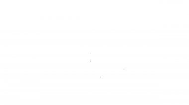 Siyah çizgi Vinil disk simgesi beyaz arkaplanda izole edildi. 4K Video hareketli grafik canlandırması